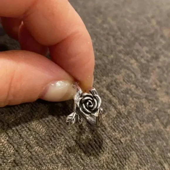 925 Stamp Rings for Women Trendy Elegant Vintage Make Old Simple Flowers - Picture 4 of 6